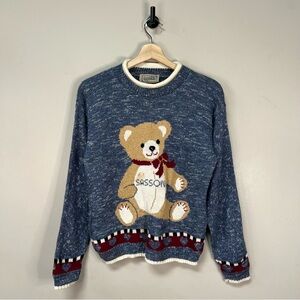 90s Sasson Bear Knit Sweater